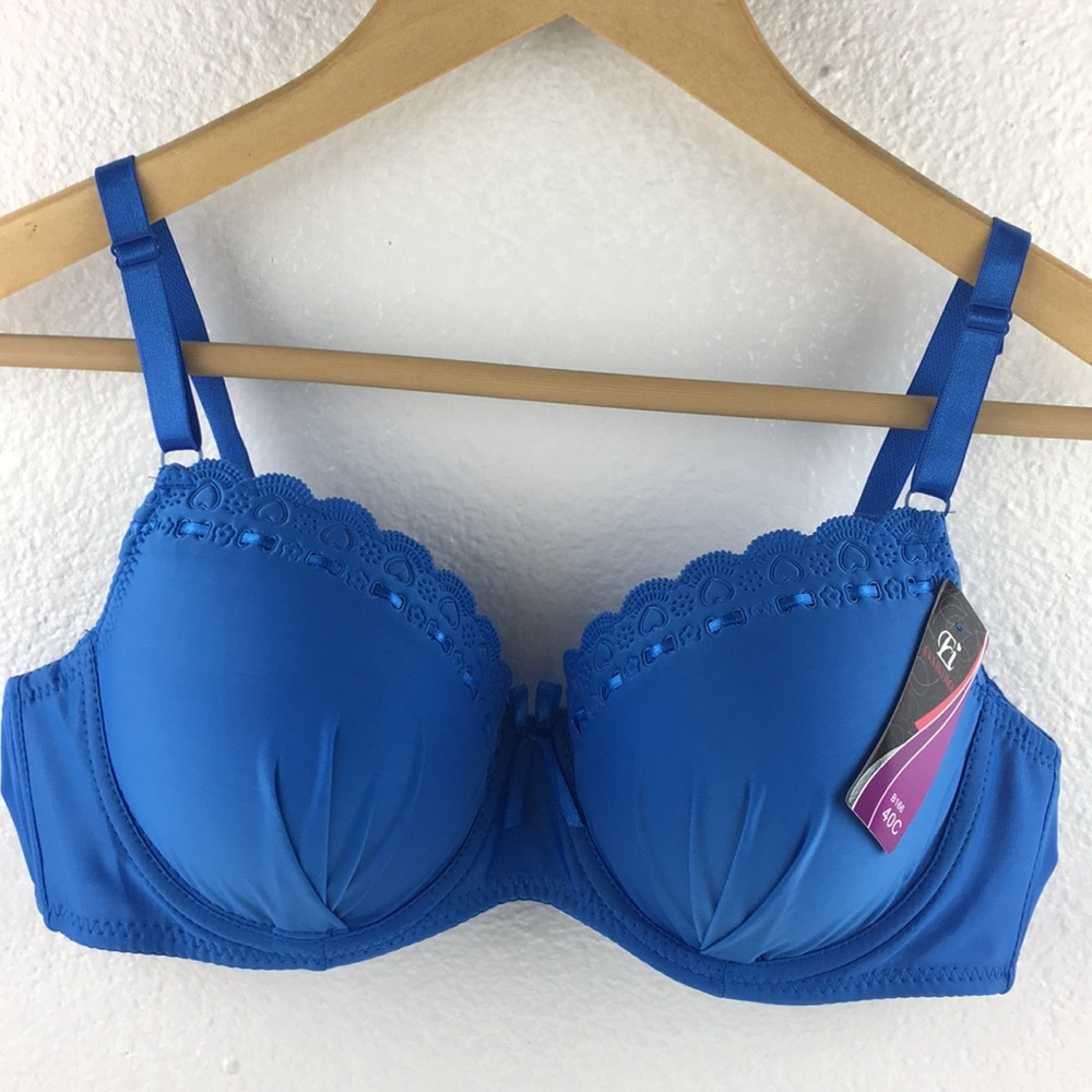 Blue Underwire Bra